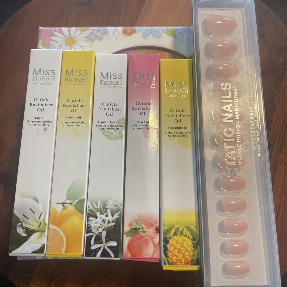 Miss Forever Cuticle Revitalized Oil Collection W/Static Nails & Desk Calendar